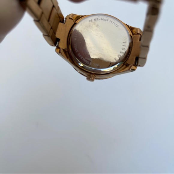 Fossil rose gold chronograph watch diamond accents - Picture 6 of 7